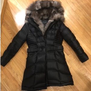 DAWN LEVY natural fur down jacket